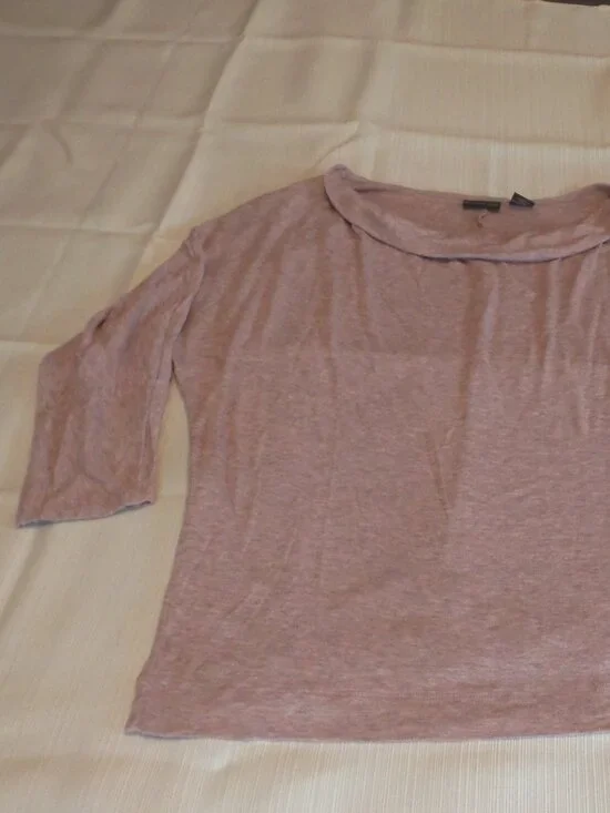 RACHEL ZOE Women's Dusty Pink Cowell Neck 3/4 Sleeve Top Size Med. Like NEW - Picture 4 of 16